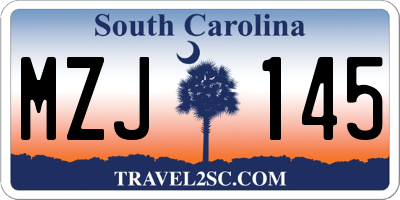 SC license plate MZJ145