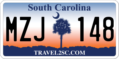 SC license plate MZJ148