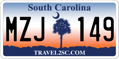 SC license plate MZJ149