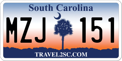 SC license plate MZJ151