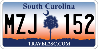 SC license plate MZJ152