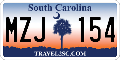 SC license plate MZJ154