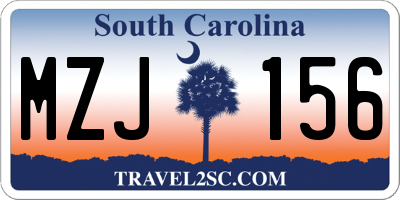 SC license plate MZJ156