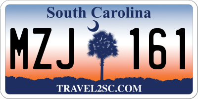 SC license plate MZJ161
