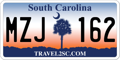 SC license plate MZJ162