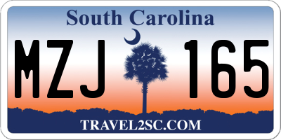 SC license plate MZJ165