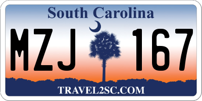 SC license plate MZJ167