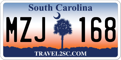 SC license plate MZJ168