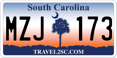 SC license plate MZJ173