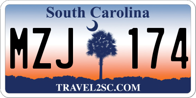 SC license plate MZJ174