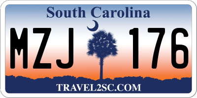 SC license plate MZJ176