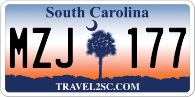 SC license plate MZJ177