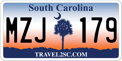 SC license plate MZJ179