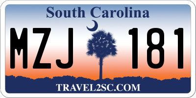 SC license plate MZJ181