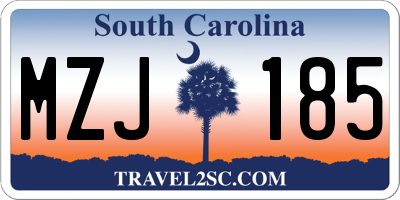 SC license plate MZJ185