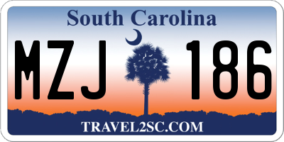 SC license plate MZJ186