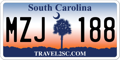 SC license plate MZJ188