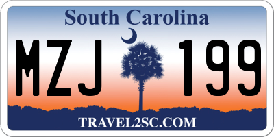 SC license plate MZJ199