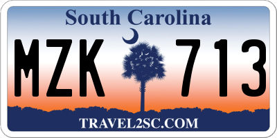 SC license plate MZK713