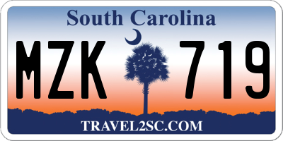 SC license plate MZK719