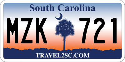 SC license plate MZK721