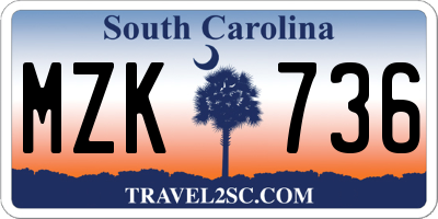 SC license plate MZK736