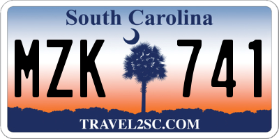 SC license plate MZK741