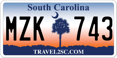 SC license plate MZK743