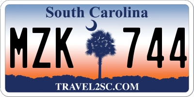 SC license plate MZK744