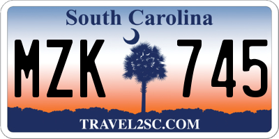 SC license plate MZK745