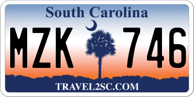 SC license plate MZK746