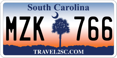 SC license plate MZK766