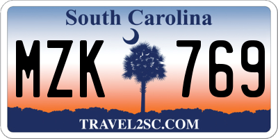 SC license plate MZK769