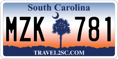 SC license plate MZK781