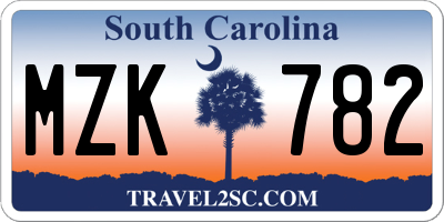 SC license plate MZK782