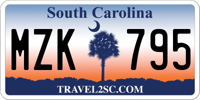 SC license plate MZK795