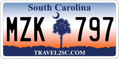 SC license plate MZK797