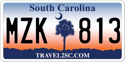SC license plate MZK813