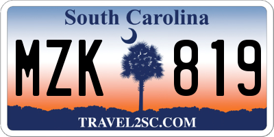 SC license plate MZK819