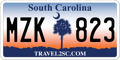 SC license plate MZK823
