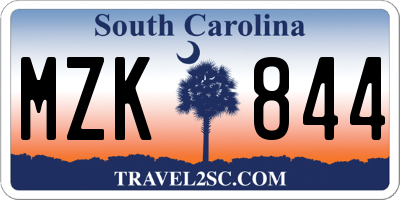 SC license plate MZK844