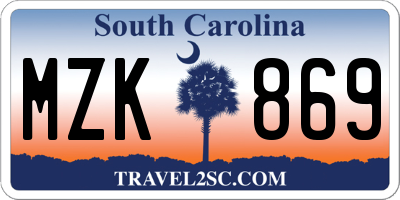 SC license plate MZK869