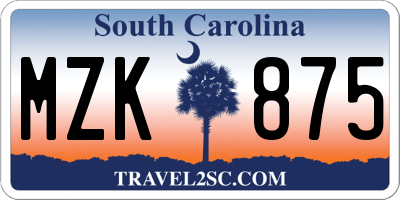 SC license plate MZK875