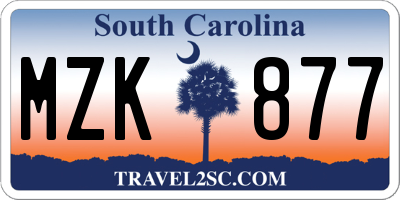 SC license plate MZK877