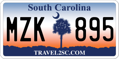 SC license plate MZK895