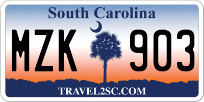 SC license plate MZK903