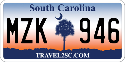 SC license plate MZK946