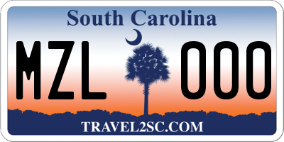 SC license plate MZL000