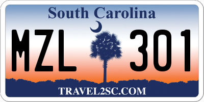 SC license plate MZL301