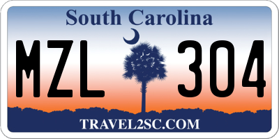 SC license plate MZL304